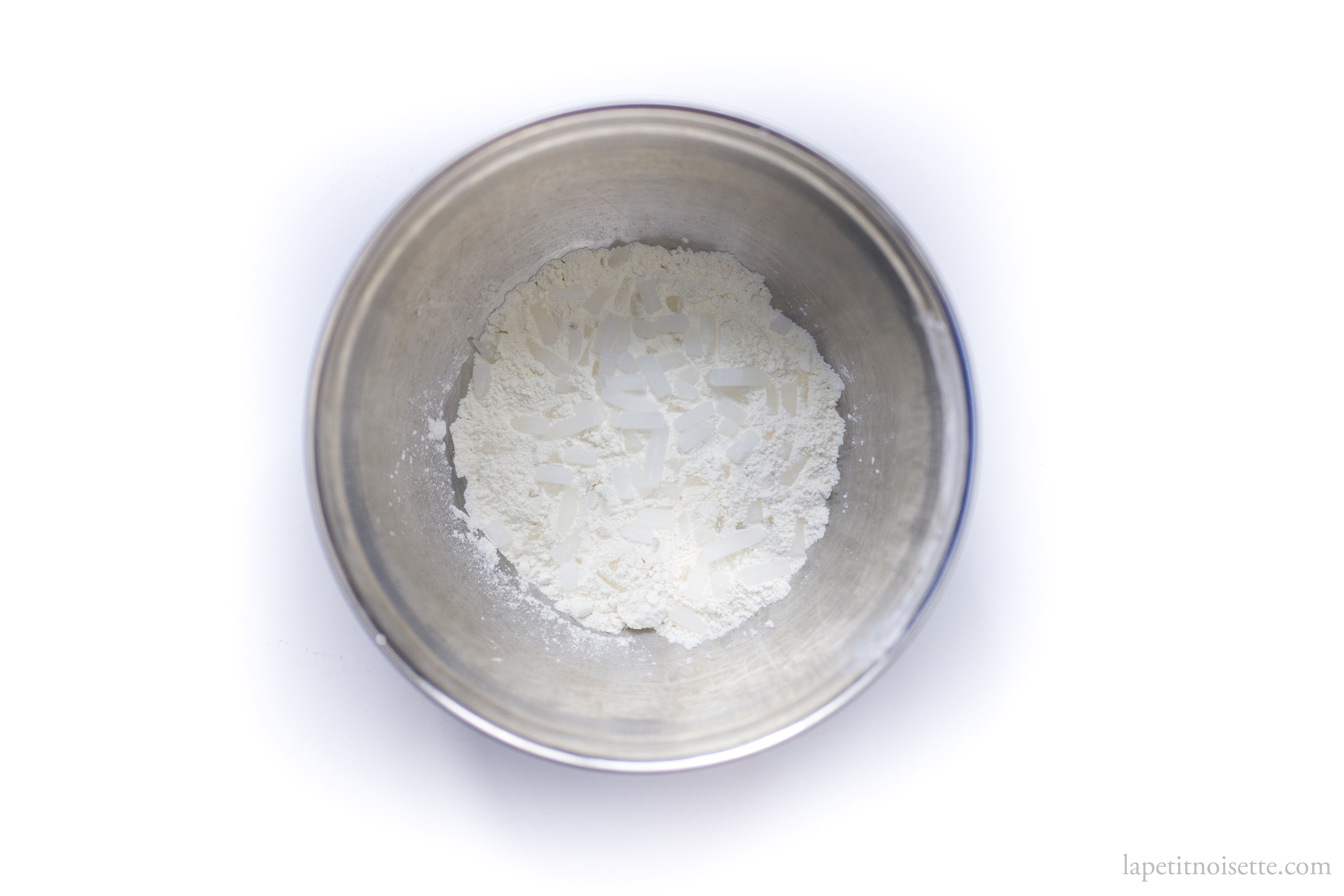 Tempura flour mixed with dry ice.