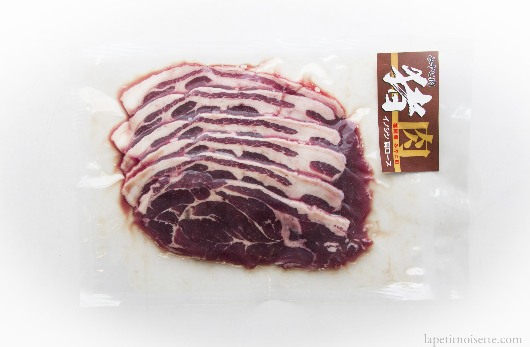 Wild boar meat for sale in Japan.