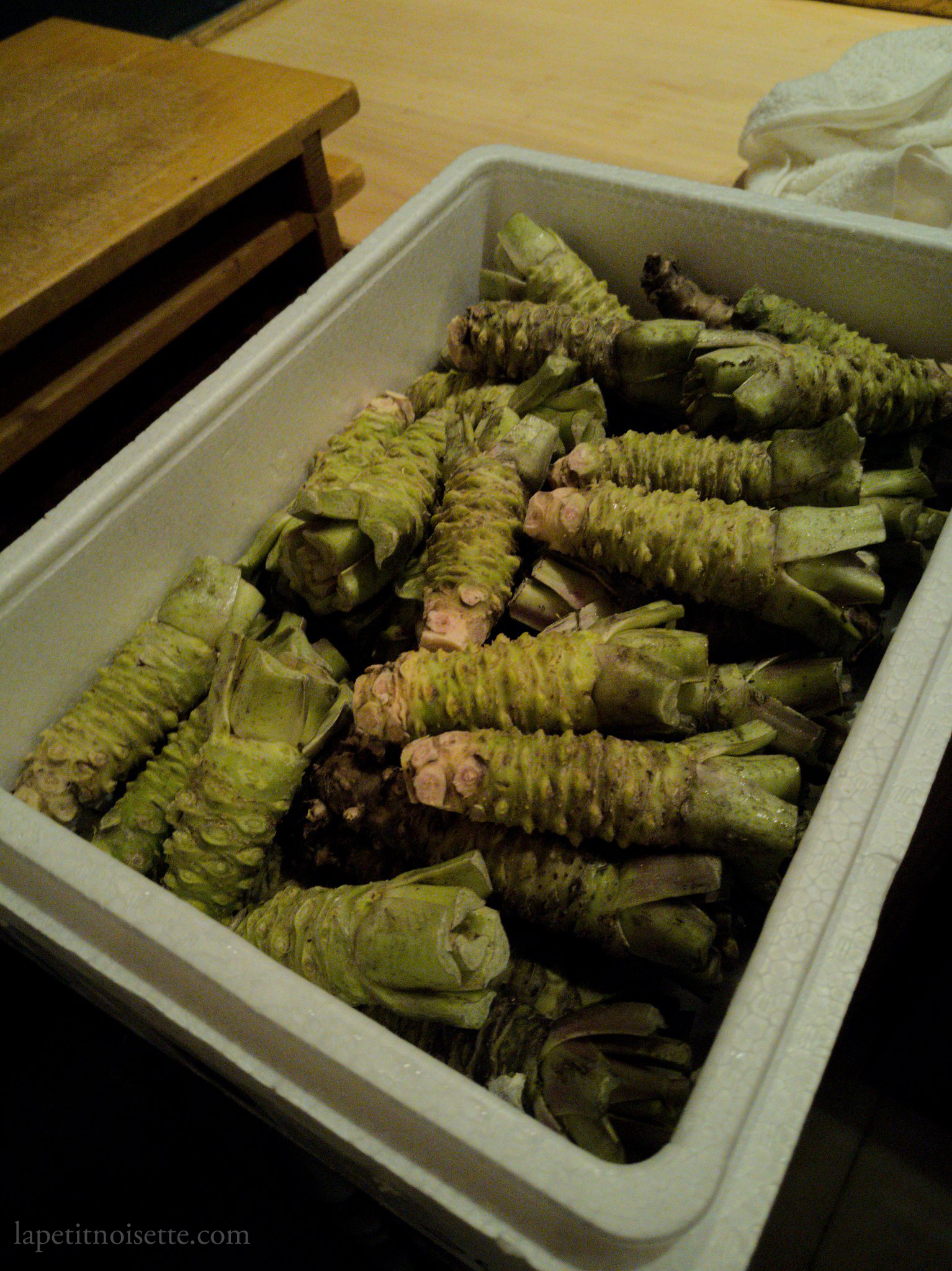 Delivery of wasabi to our restaurant. 