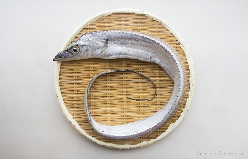 Tachiuo fish on a bamboo colander