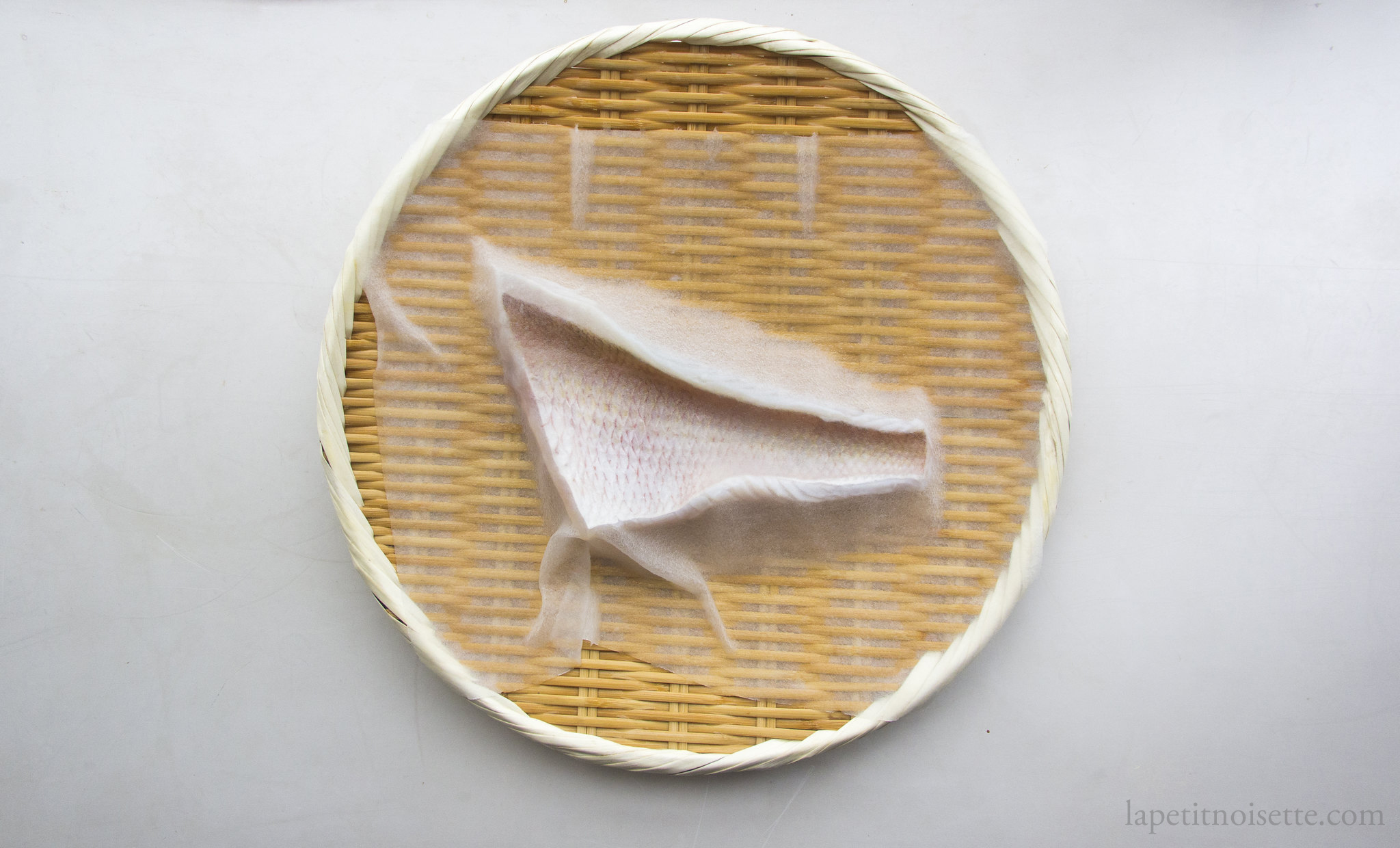 Blanched fish skin for sushi.