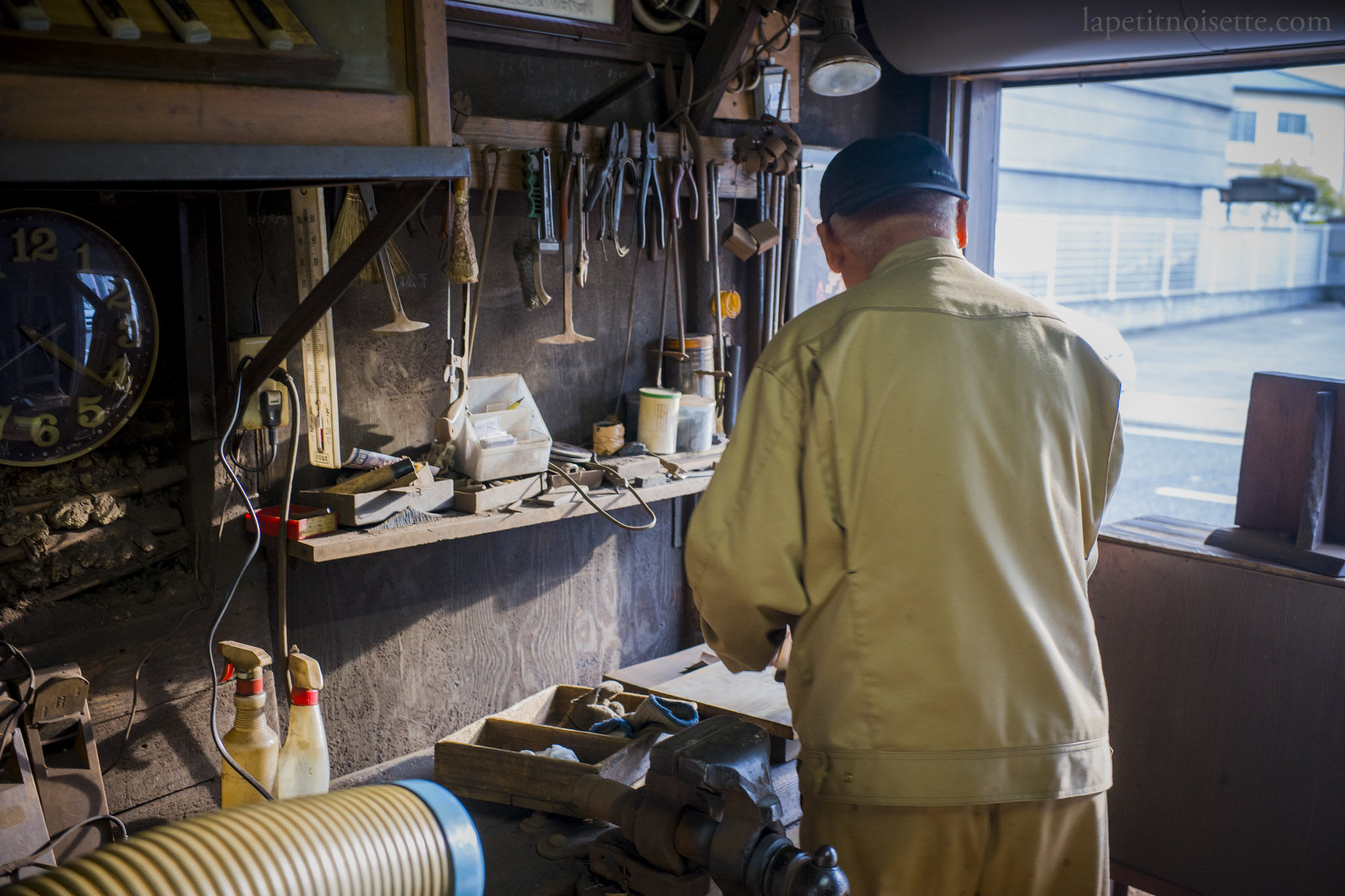 Toshio Ohba's workshop in Hakata, Fukuoka.