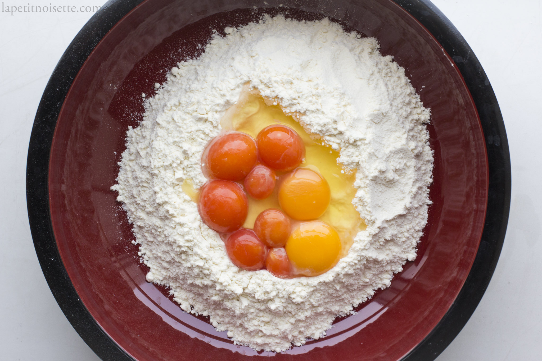 Making pasta from unlaid egg yolks in Japan.