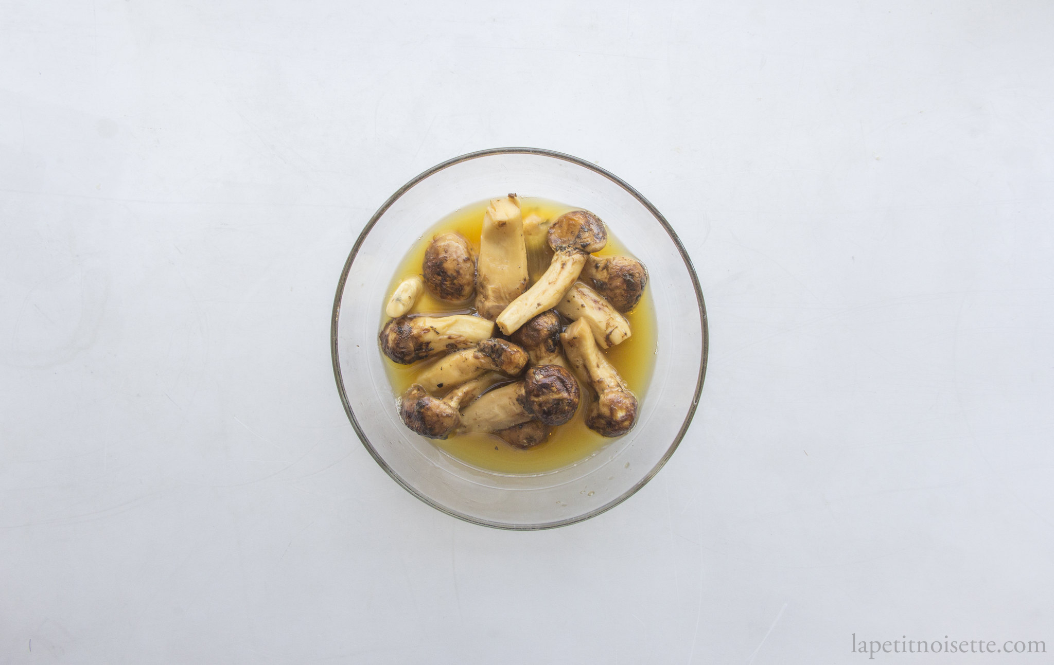 Lacto-fermented Japanese matsutake mushrooms.