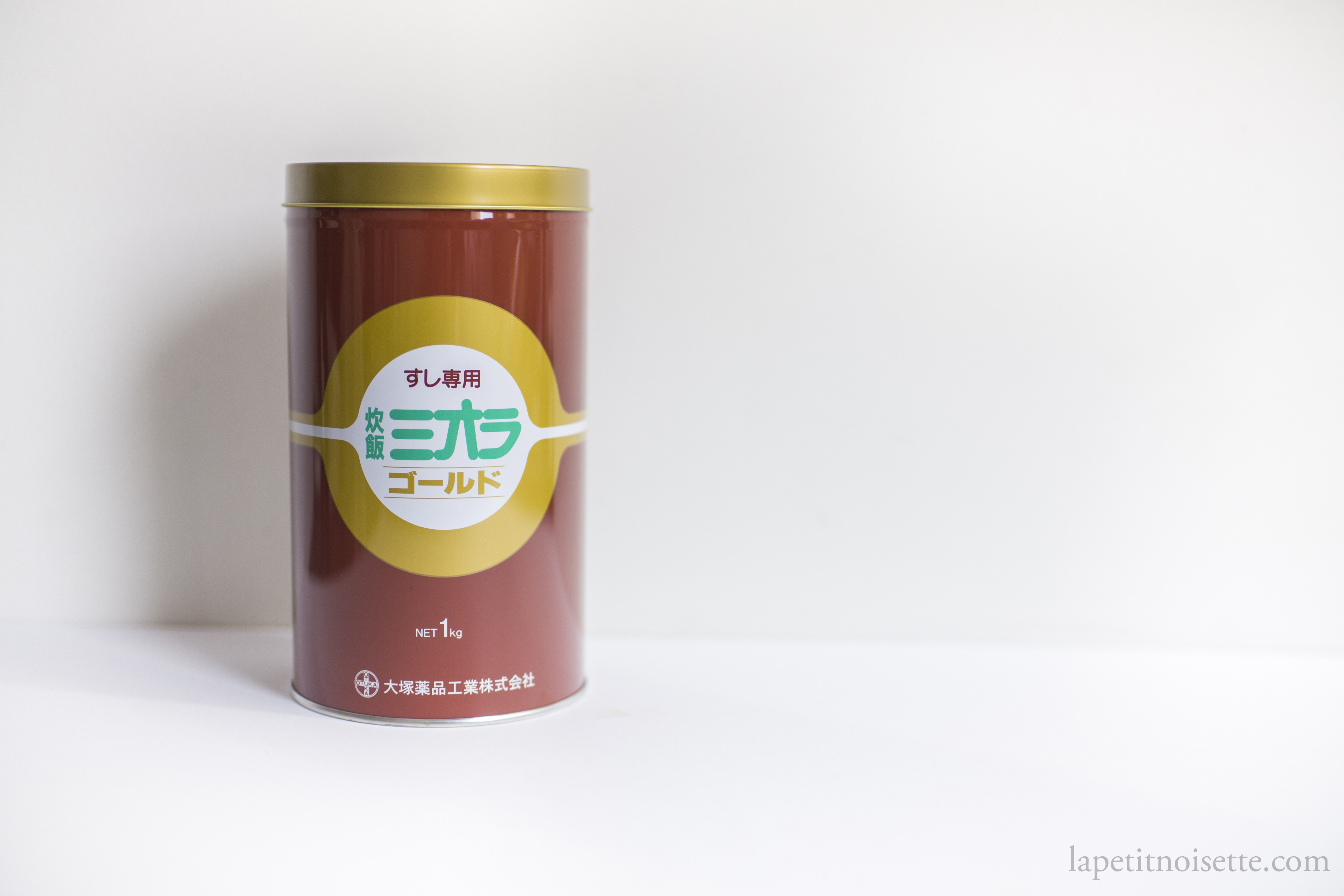 A can of Japanese sushi rice improver known as Otuka Miola.