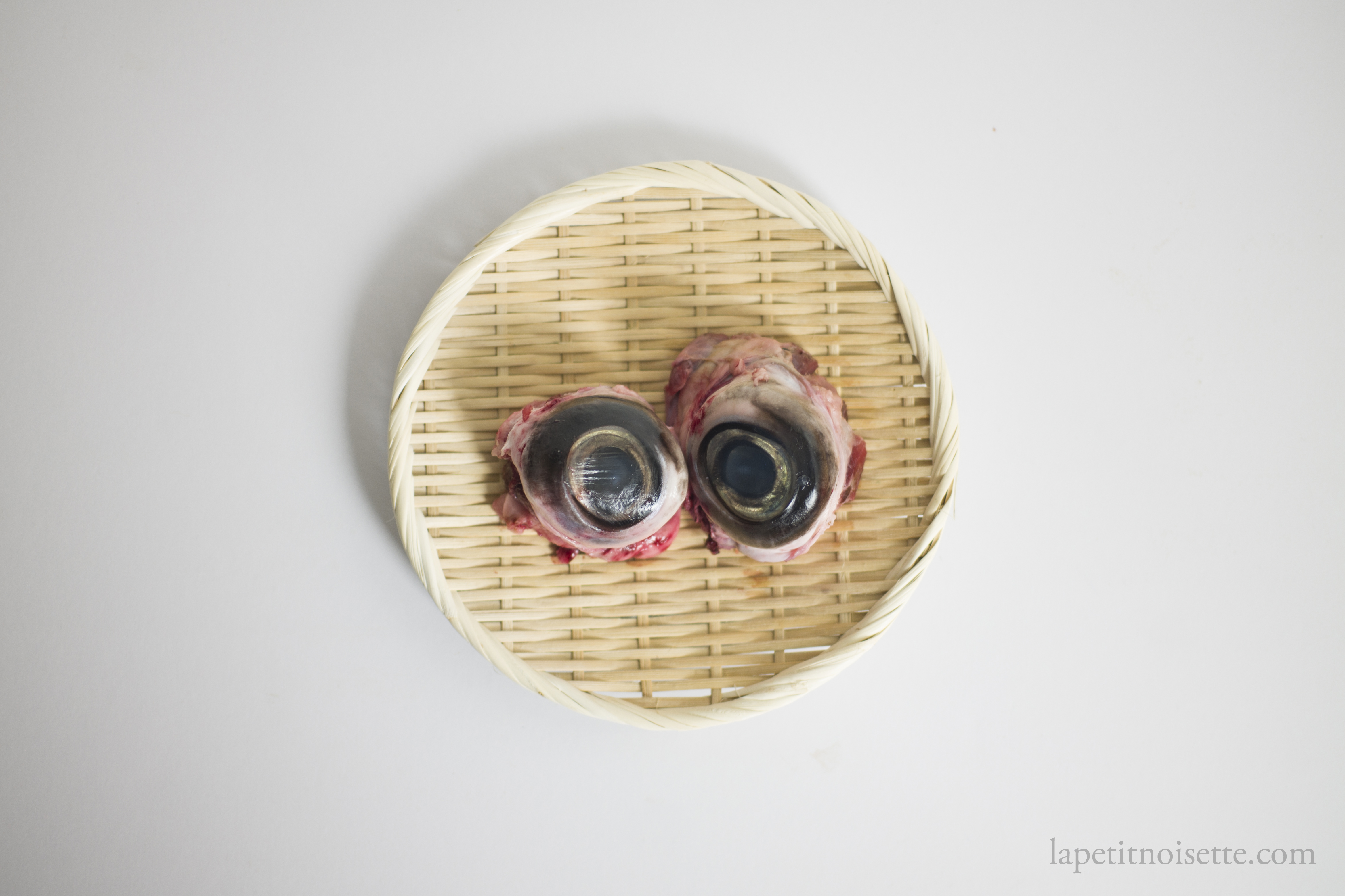 Raw Japanese tuna eyes.