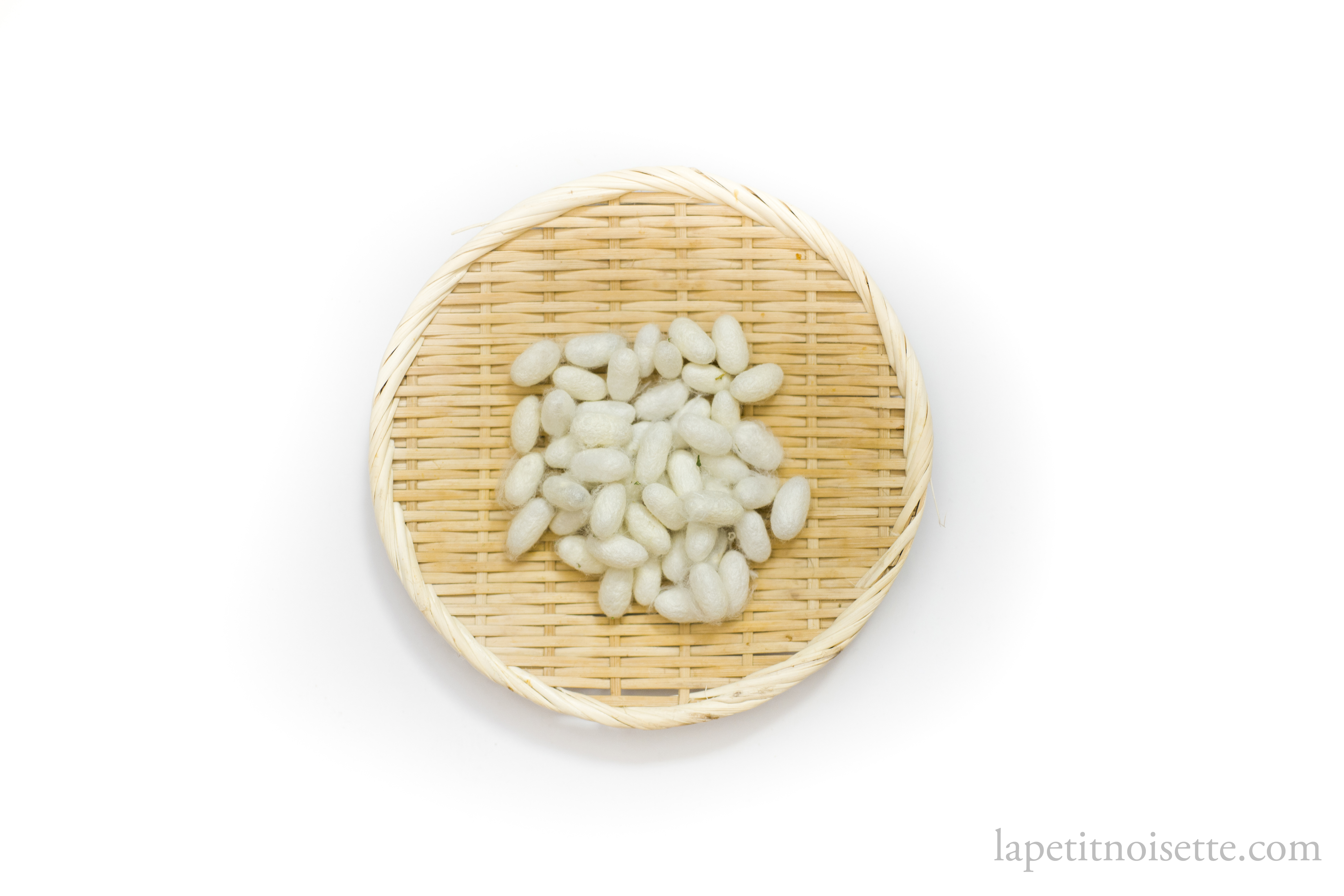 Japanese silkworm cocoons.