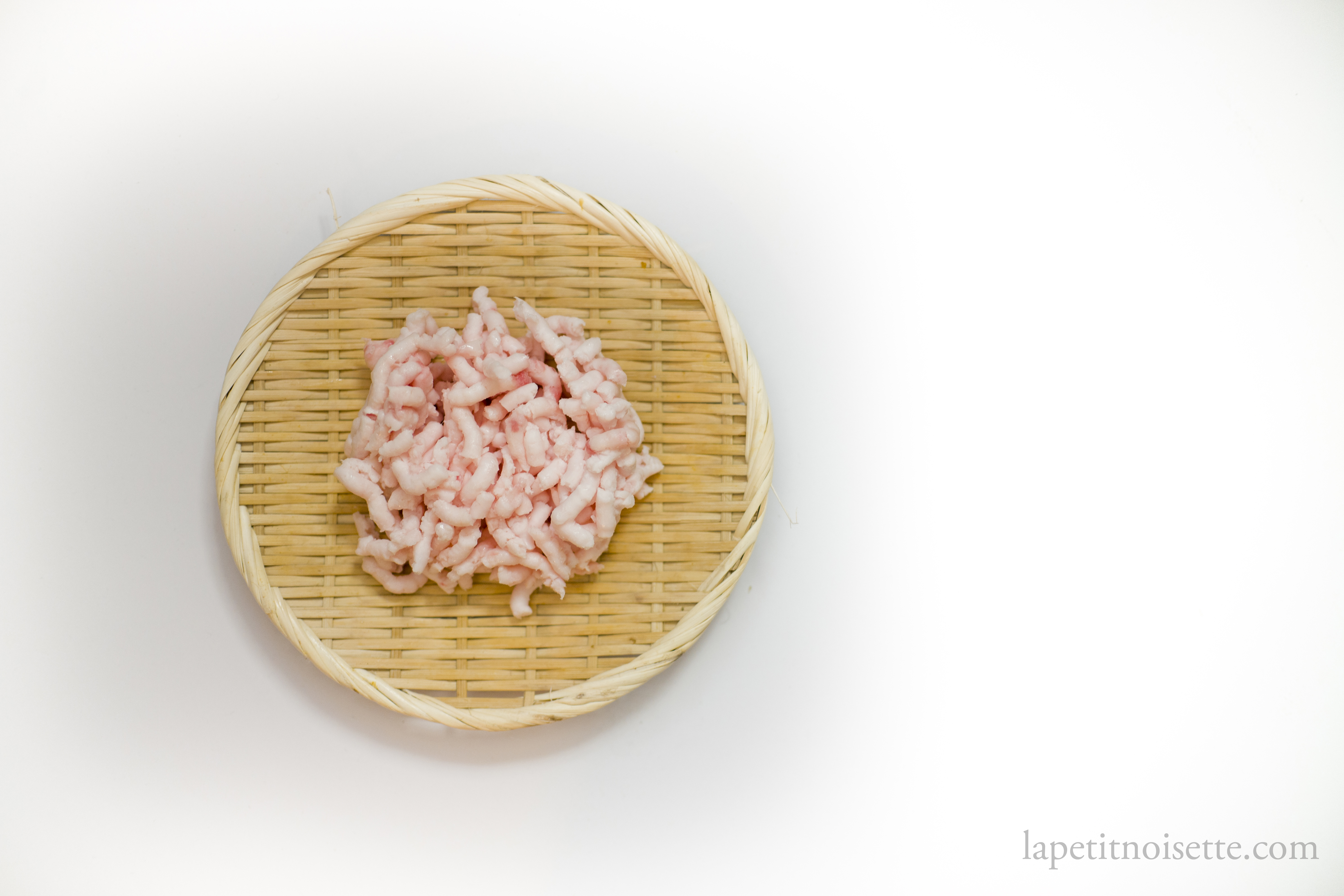 Ground leaf lard ready for rendering.