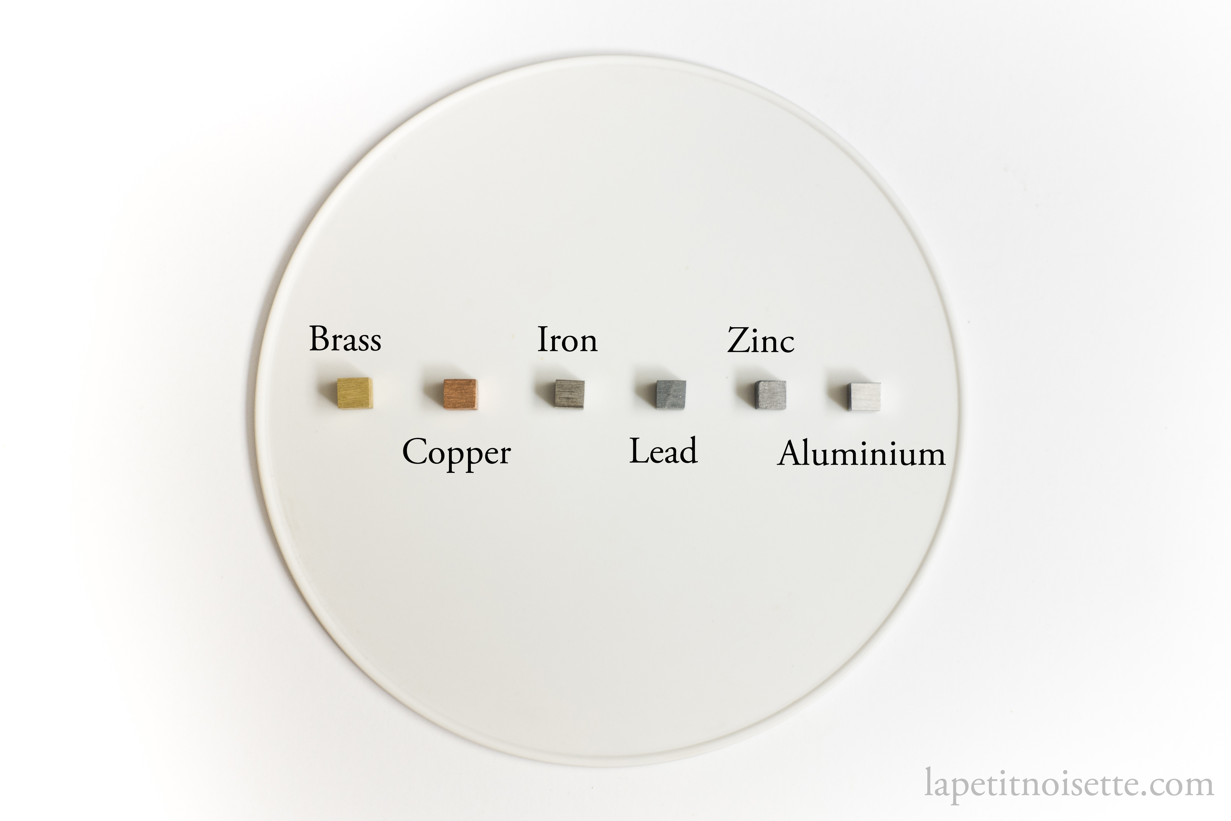 Different types of metals.