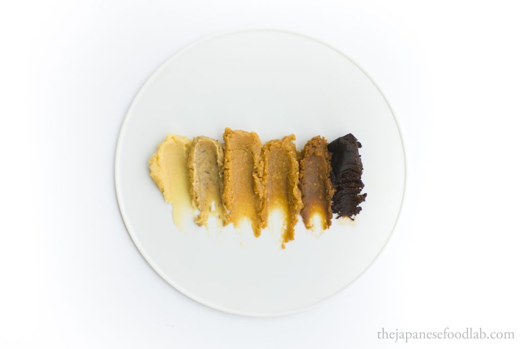Types of miso according to colour.