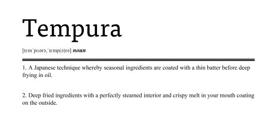 The definition of tempura.